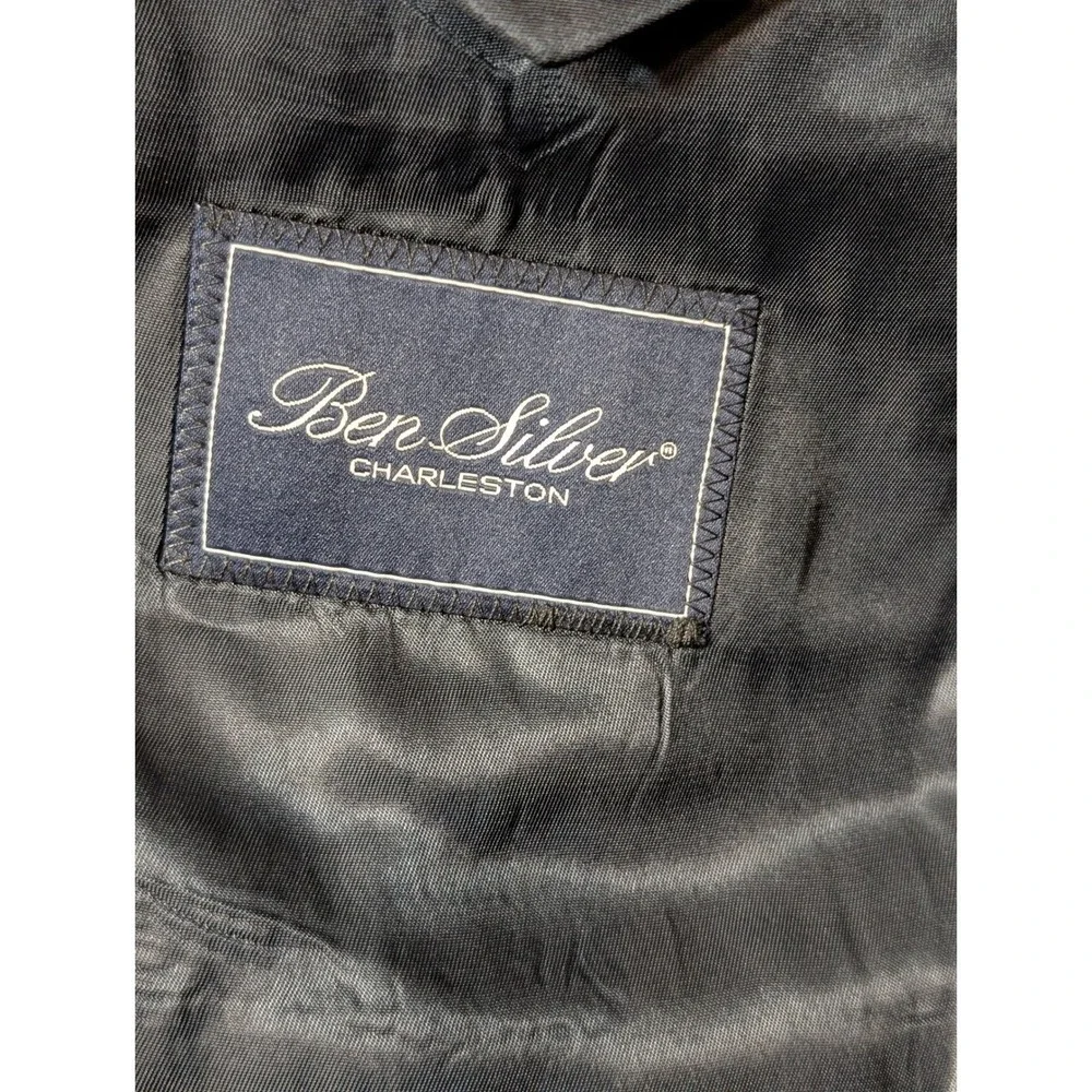 Ben Silver Charleston 46L Mid-Blue Mélange Flannel Suit Vitale Barberis Canonico